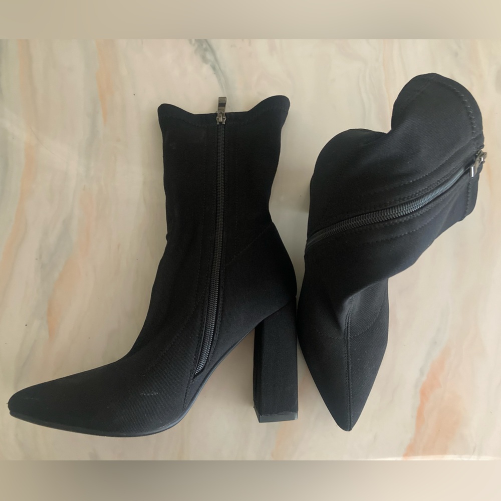 Azalea Wang block bootie heel